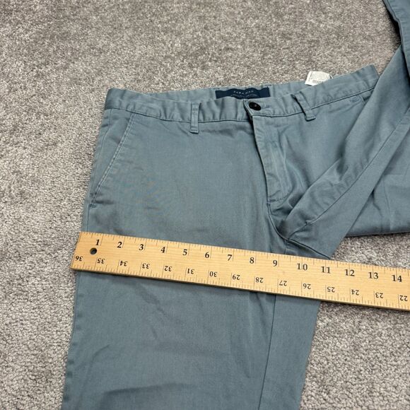 Zara Man Chino Pants Mens 31 Slate Blue Straight Leg Cotton Flat Front 32x27 - Picture 15 of 16